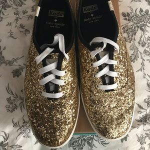 Keds X Kate Spade Champion Gold Glitter Sneakers